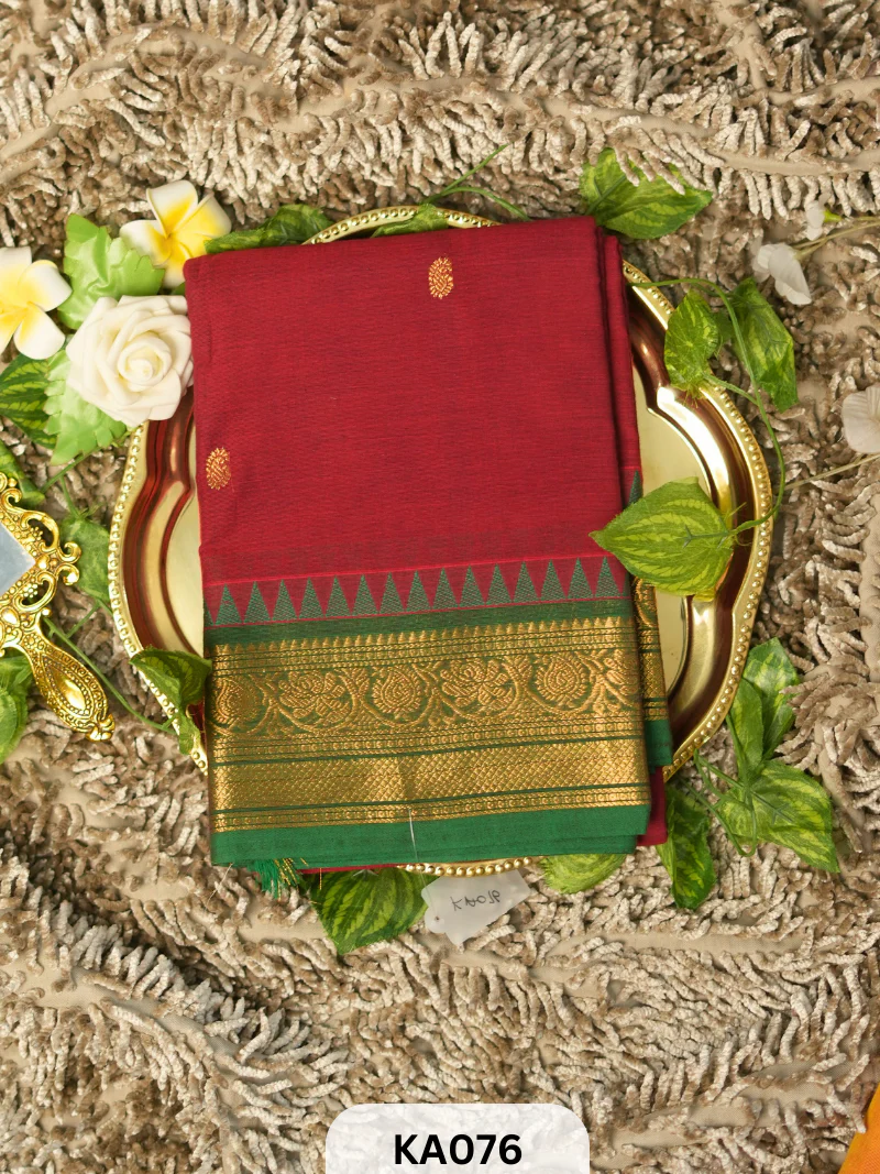 Chettinad cotton with rich pallu temple border