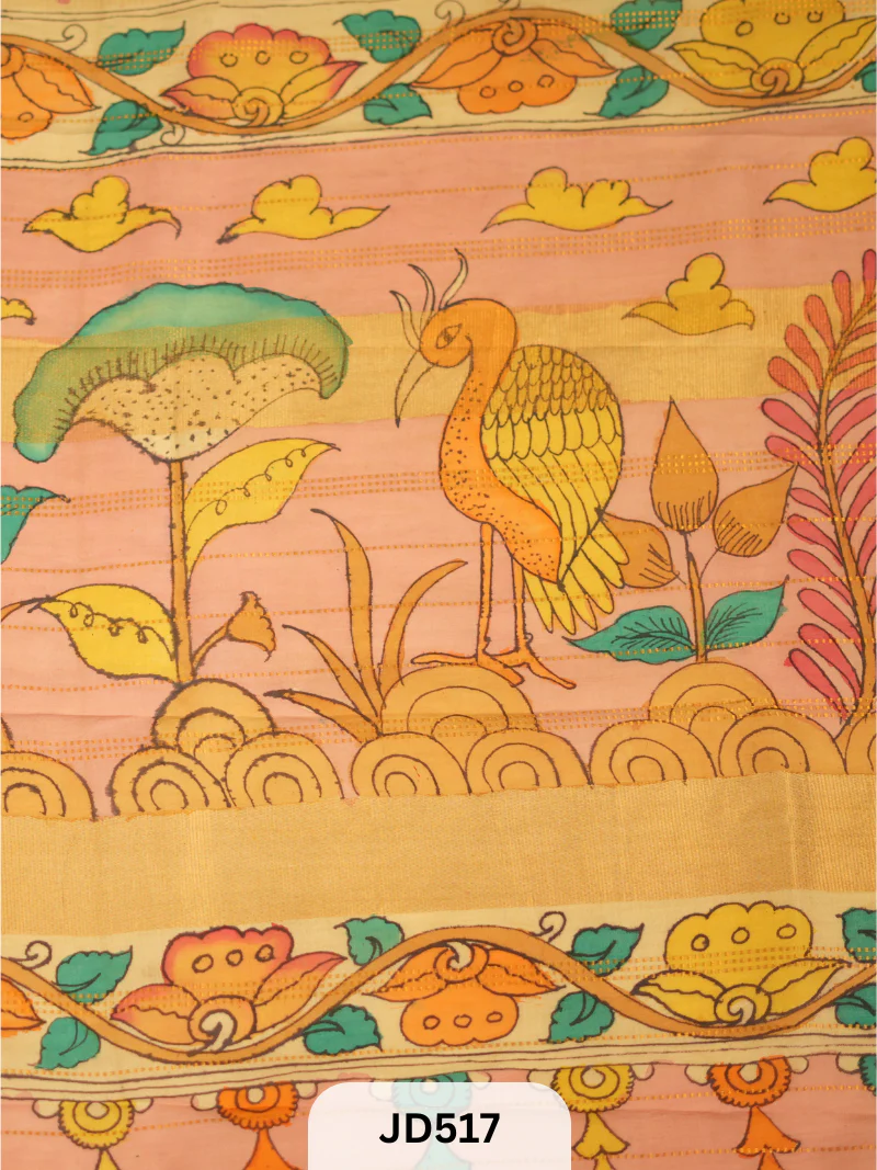 PURE HANDLOOM SILK COTTON WITH PENKALAMKARI - Image 3