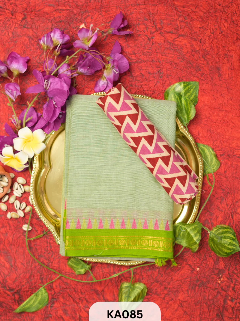 Chettinad cotton saree with blouse