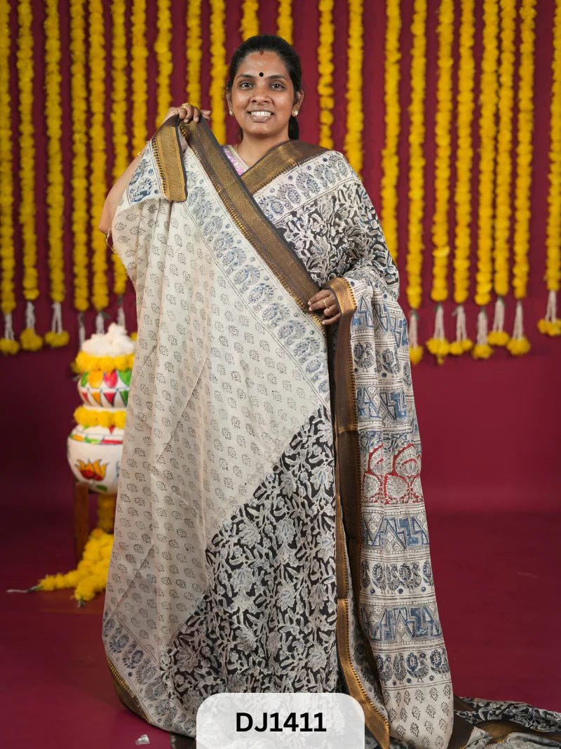 KALAMKARI CHENNURI SILK SAREE - Image 3