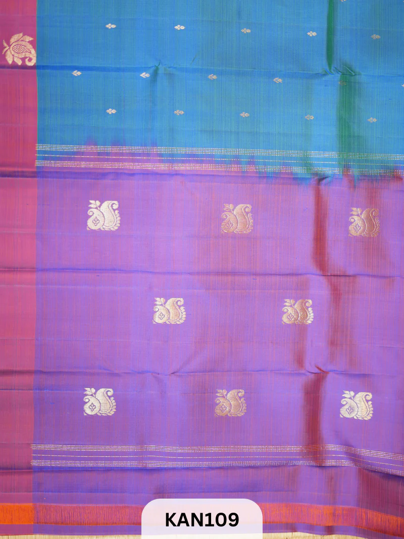 KANCHIPURAM BUTTA BORDER SAREE - Image 2