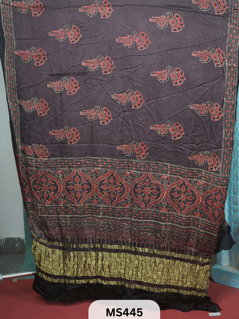 MODAL SILK DUPATTA WITH AJRAKH PRINT
