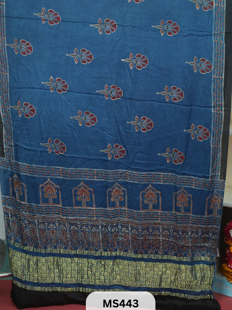 MODAL SILK DUPATTA WITH AJRAKH PRINT