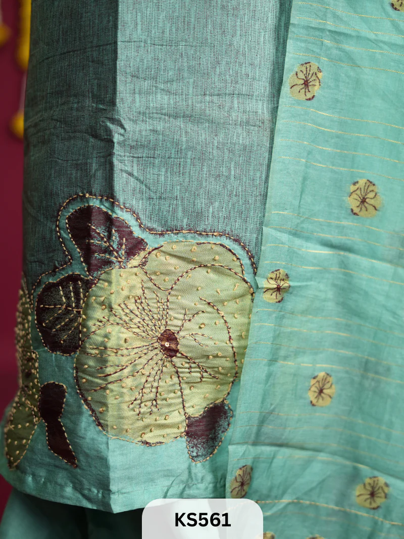 JAMDANI WEAVE SILK HANDWORK SALWAR - Image 3