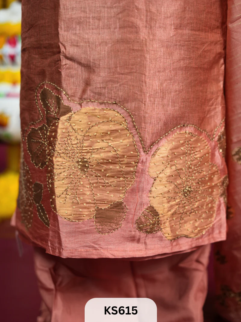 JAMDANI WEAVE SILK HANDWORK SALWAR - Image 3
