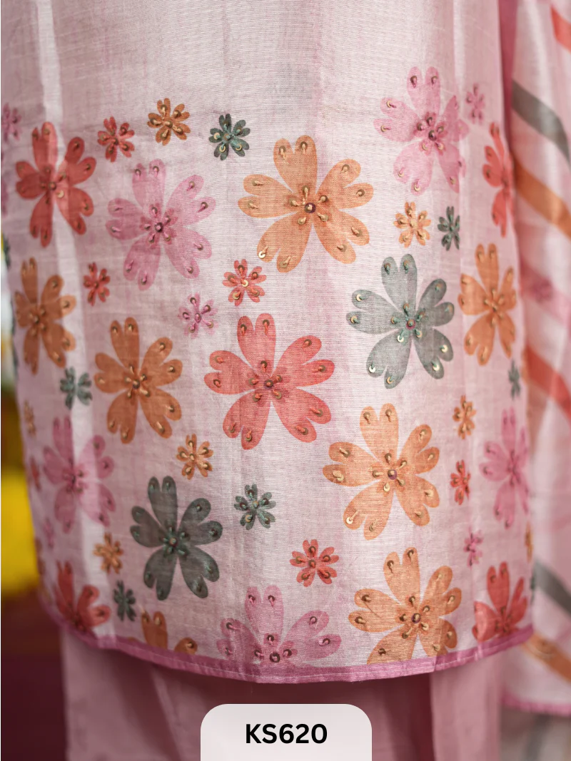 JAMDANI WEAVE SILK HANDWORK SALWAR - Image 3