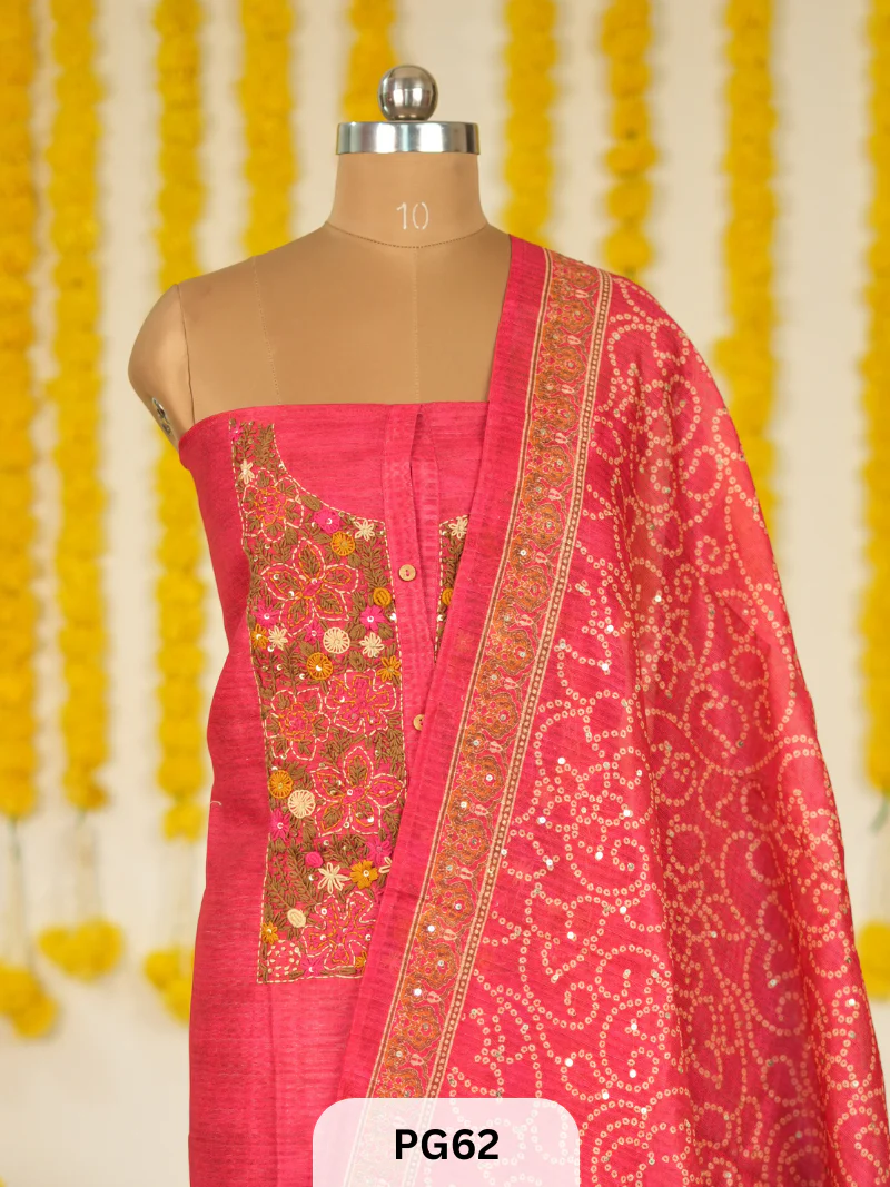 PREMIUM HAND WORK - GREEN SILK SALWAR SUIT - Image 2