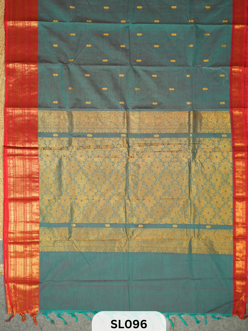 Chettinad cotton Rich pallu saree - Image 2