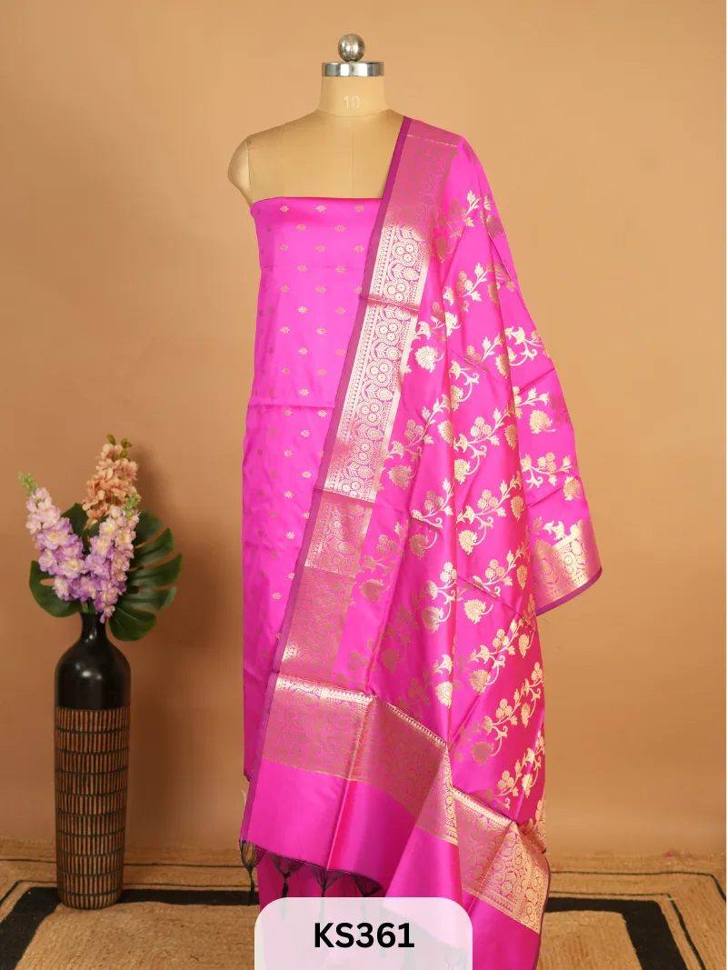 BANARASI SILK SALWAR SUIT - 3PCS